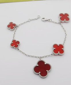 18K Magic Alhambra Five Carnelian Motifs Bracelet