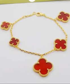 18K Magic Alhambra Five Carnelian Motifs Bracelet