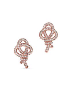18K Keys Woven Diamond Earrings