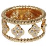 18K Perlée Clovers Ring
