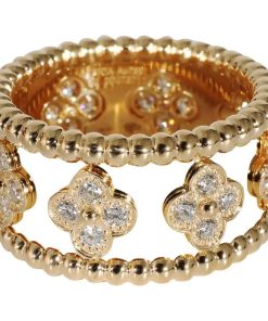 18K Perlée Clovers Ring