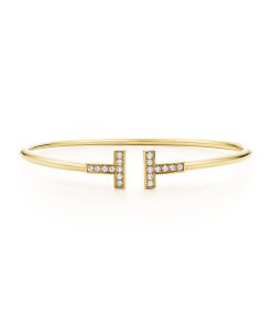 18K T Diamond Wire Bracelet